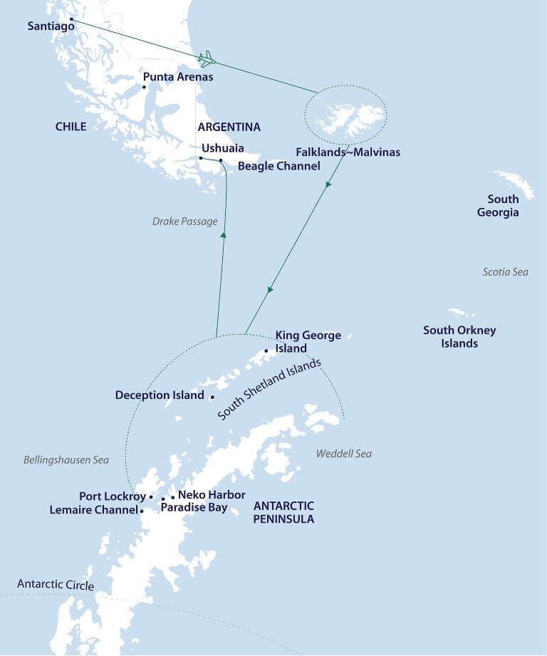 Falklands-Malvinas and Antarctic Peninsula