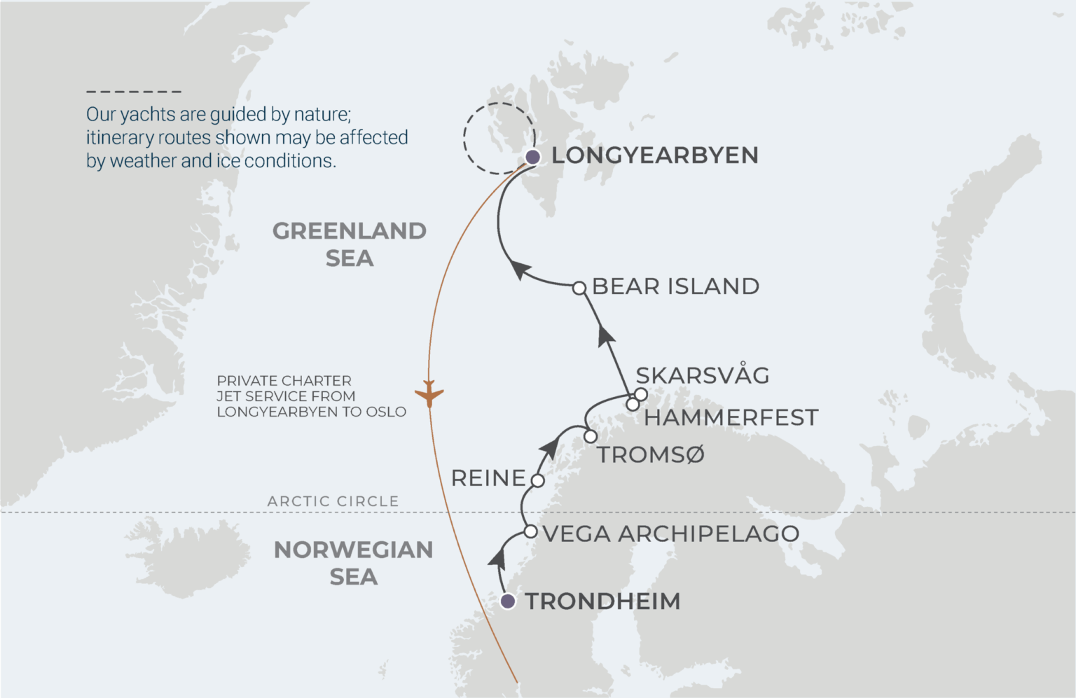 Trondheim to Longyearbyen hover image