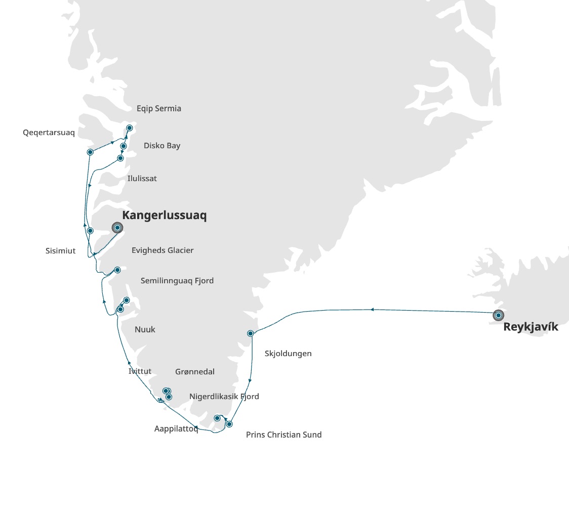 Iceland to greenland map